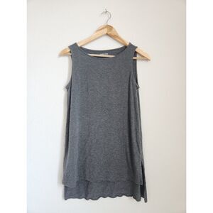 Eileen Fisher Gray Sleeveless High-Low Tank Top | Size XS